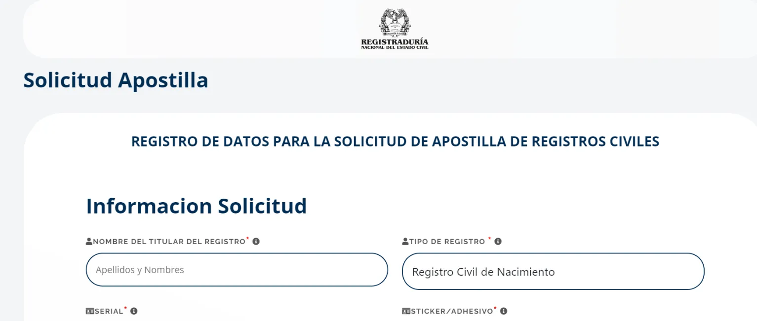 apostillar registro civil de nacimiento